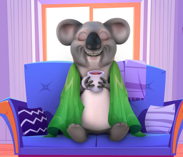 Kev the Koala is watching netflix