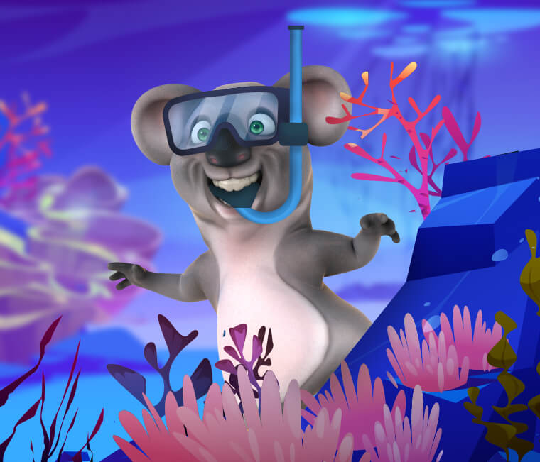 The first ever snorkelling koala!